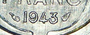 Pièce 1 franc Graziani 1943